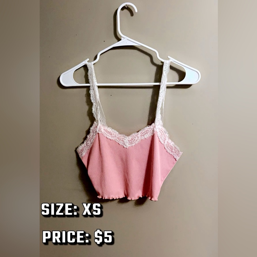Lace Trim Pink Camisole
